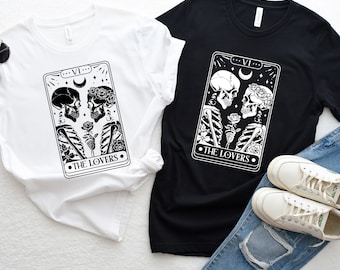 Comfort Colors® The Lovers Shirt, Skeleton Lovers Tarot Card Tee, Mystical Tarot Card Shirt, Tarot Card Valentines Day Shirt, Valentine Tee