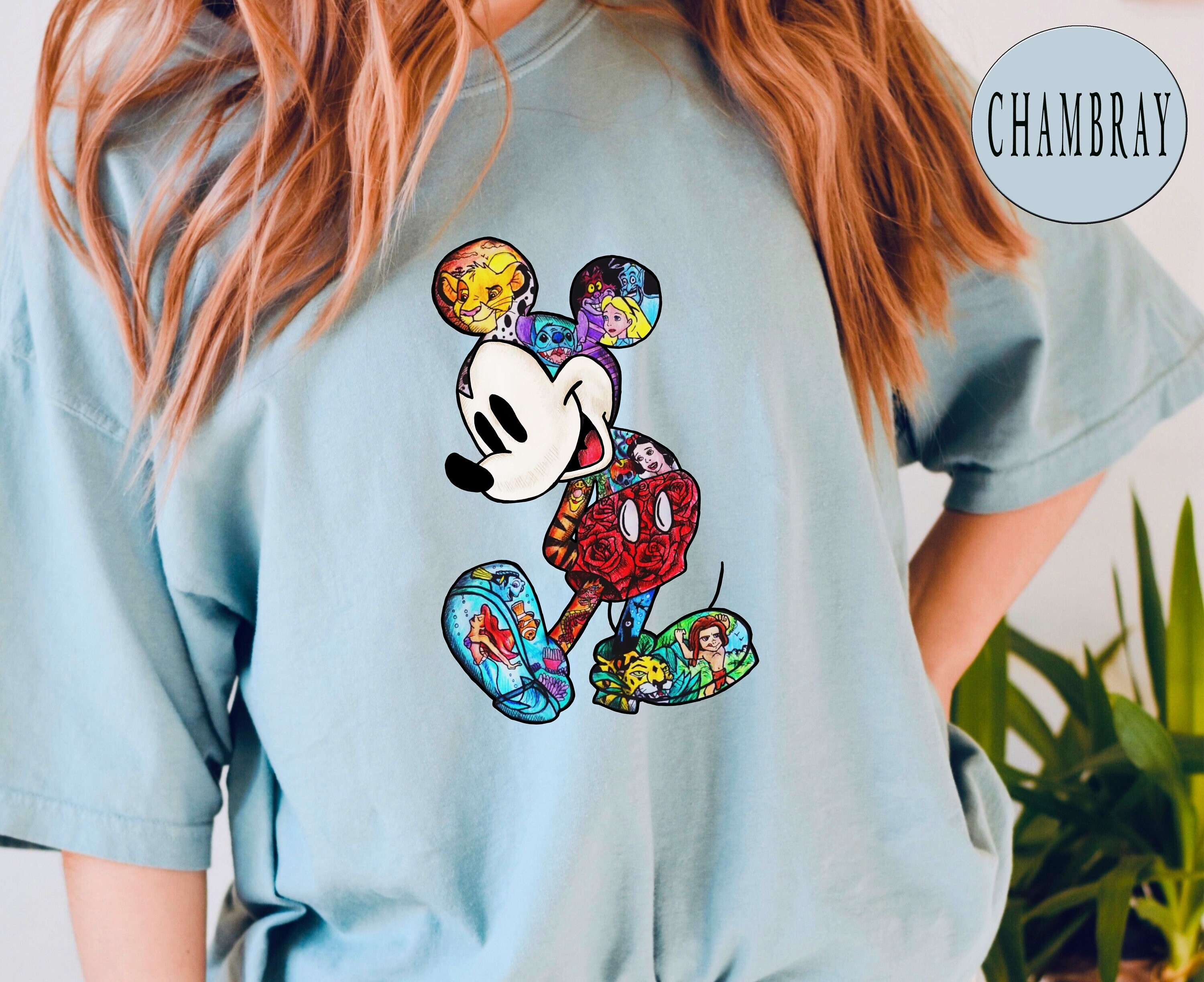 Comfort Colors® ミッキーカラフルディズニーTシャツ、ディズニー映画 