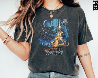 Comfort Colors® Star Wars T-Shirt, Star Wars Shirt, Retro Star Wars Shirt, Retro Star Wars A New Hope Faded Tee