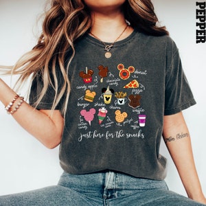Comfort Colors® Just Here For The Snacks Shirt, Disney Food Shirt, Disneyworld Vacation T-shirt, Family Trip Shirt, Disney Group Shirt