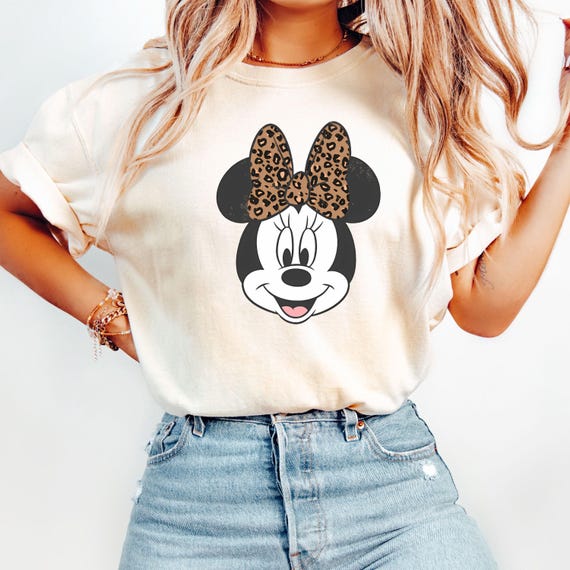 Comfort Colors® Leopard Bow Minnie T-Shirt, Minnie Safari Shirt, Disney Safari Shirt, Minnie Mouse Shirt, Disney Safari Trip