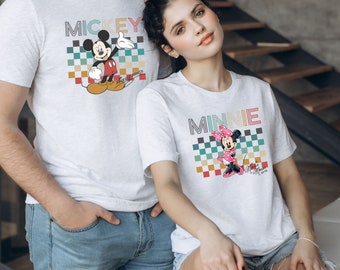 Comfort Colors® Watercolor Checkered Mickey and Minnie Couple Shirt, Disney Family Matching  Shirt, Disney Vacay Shirt, Disney Group Shirt