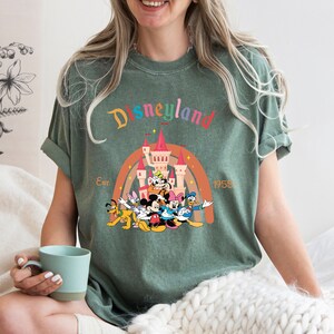 Comfort Colors® Disneyland Est. 1955 Shirt, Disney Group Shirt, Disney Castle Shirt, Magical Kingdom Shirt, Disneyland Shirt, Rainbow Shirt image 2