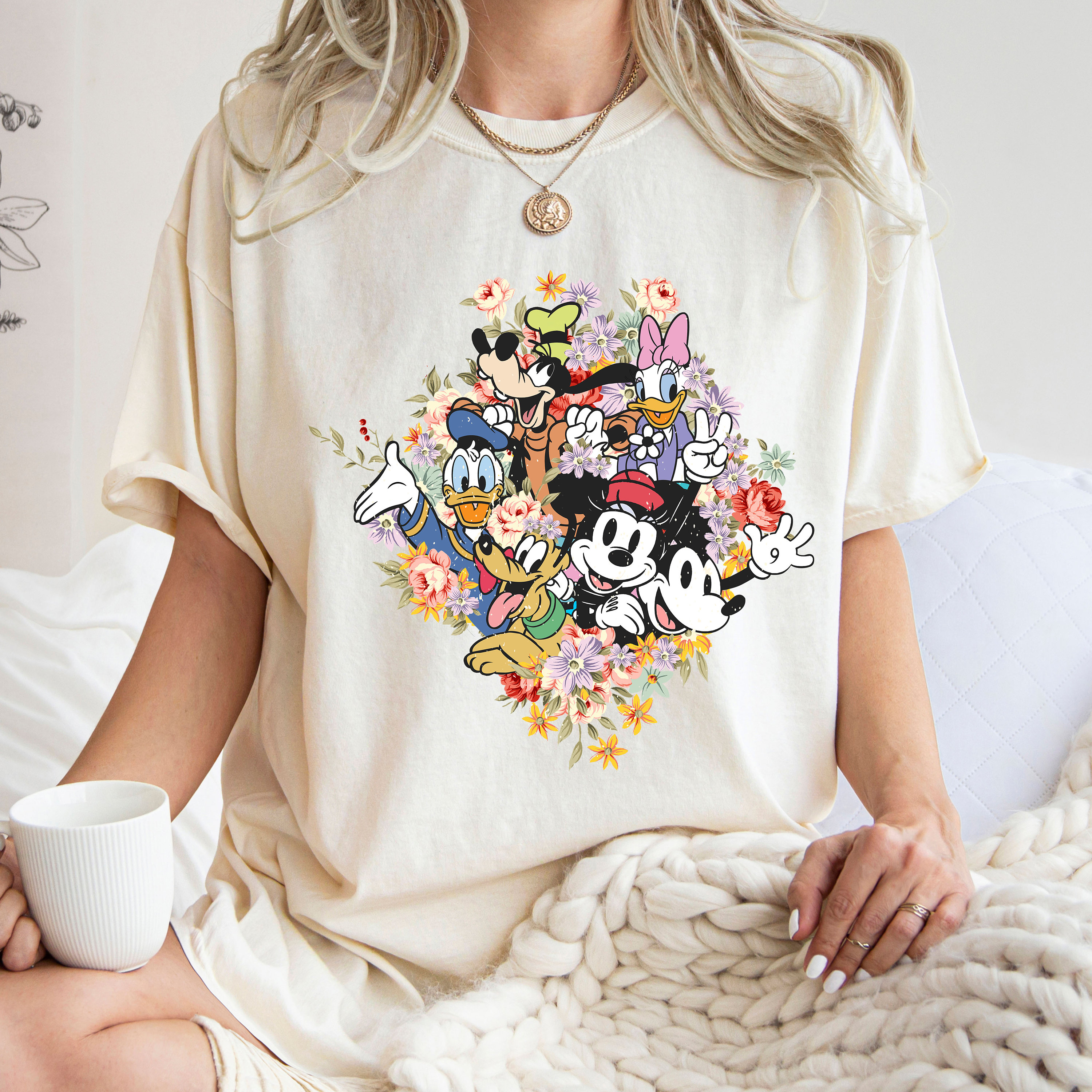 Comfort Colors® Disney Flower Garden Shirt, Vintage Flower Mickey 