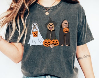 Comfort Colors® Halloween Ghost Dog Shirt For Spooky Season, Dog Lovers T shirt, Halloween Dog Shirt, Halloween Ghost Shirt, Halloween Shirt