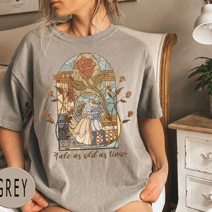 Comfort Colors® Vintage Tale as Old as Time Shirt, Retro Beauty and the Beast T-Shirt, Disney Princess Shirt, Belle Beauty Princess Tees image 7