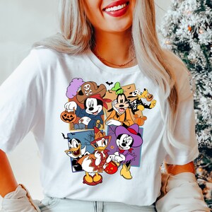 Comfort Colors® Vintage Mickey and Friends Halloween Shirt, Mickey Minnie Goofy Donald Daisy Disneyland Family Halloween Vacation Gift