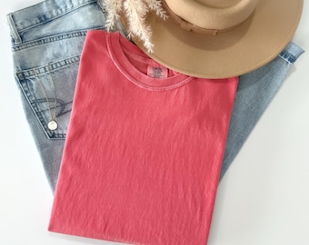 Comfort Colors® Blank T-Shirt, Plain Unisex Tee, Garment Dyed Shirt, Oversized Comfort Colors 1717, Basic Cotton T Shirt, Plain Shirt
