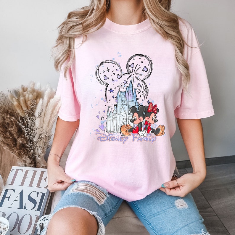 Comfort Colors® Disney Family T-Shirt, Mickey And Friends Shirt, Disney Castle Shirt, Mickey Family Tee, Minnie Shirt, Magic Kingdom Tee image 1