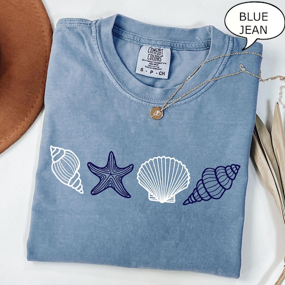 Comfort Colors® SeaShell Shirt, Beach T-Shirt, Summer Woman Shirt, Aesthetic Shirt, Ocean Lover Gift, SeaShell T-Shirt