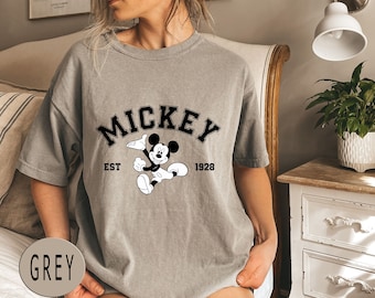 Comfort Colors® Mickey Mouse Est 1928 T-Shirt, Mickey and Friends Shirt, Disneyworld Shirt, Retro Disney Family Matching Trip Shirt