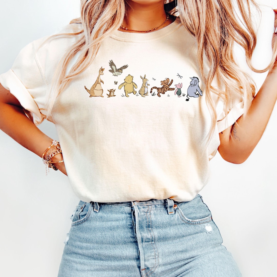 Comfort Colors® ヴィンテージ くまのプーさん T シャツ、プーさんと