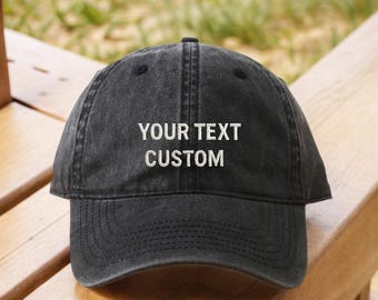 Custom Text Embroidered Hat, Your Text Here, Cool Quote Cap, Vintage Baseball Hat, Custom Trucker Hat, Personalized Gift, Custom Dad Cap