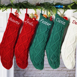 Personalized Embroidered Christmas Stocking,Personalized Family Christmas Stockings,Knitted Christmas Stockings,Holiday Stockings,stocking