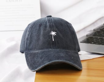Palm Tree Embroidered Dad Hat: Custom Cotton Baseball Cap