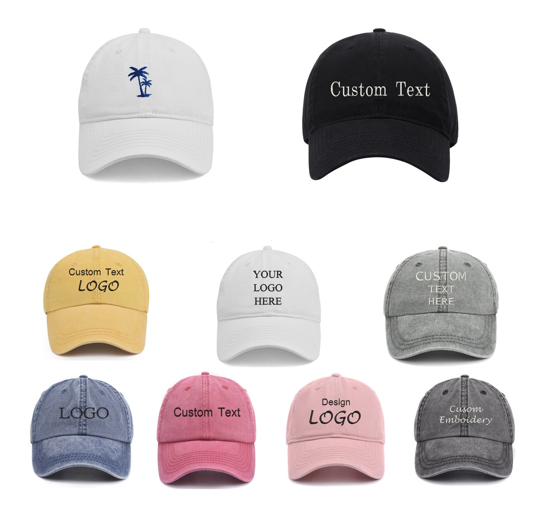 Embroidered Hat Personalized Dad Cap Embroidery Logo Baseball Hat ...