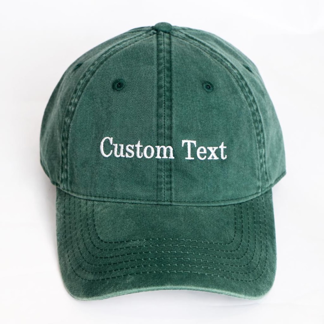 Personalized Text Hat, Custom Logo Embroidered Hat, Retro Baseball Hat ...