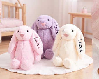 Conejito de Pascua bordado personalizado: monograma personalizado