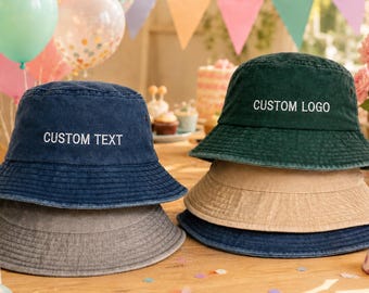 Custom Bucket Hat,Bridesmaid Gift for Wedding,Maid of Honor Favor,Personalized Embroidered Bucket Hat,Customized Summer Hat,Bride Bucket Hat