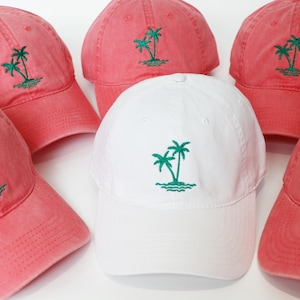 Palm Tree Embroidered Hat, Palm Tree Embroidered Hat, dad hat,Palm Tree Baseball Cap, Beach,Best Friends,Palm Tree Embroidered Hat