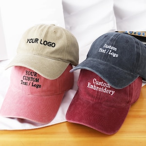 Embroidered Hat Personalized Dad Cap Embroidery Logo baseball hat Bachelorette hats Custom caps Sorority hat Unisex Baseball Cap Custom hat