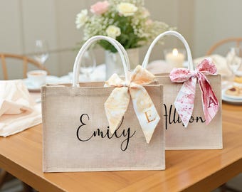 Sacolas de juta personalizadas, nome personalizado, bolsa de juta, bolsa de presente para madrinha de casamento, festa de despedida de solteira, monograma, bolsa de praia, lembrancinhas de casamento, presente para ela