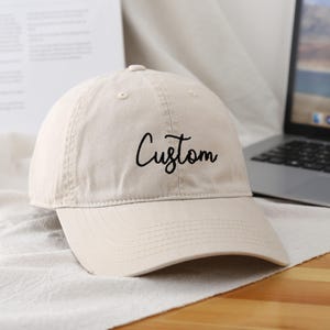 Back of cap personalized on a BLANK front cap- name on back of cap | phrase on back of hat | custom embroidered back of hat | Baseball Hats
