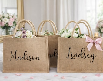 Sacola personalizada para madrinhas/bolsa de praia/bolsa de estopa/lembrancinha para despedida de solteira/bolsa de estopa para casamento/bolsa de juta com monograma