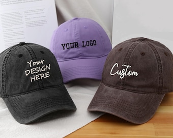 Bestickter Hut, personalisierte Dad Kappe, Stickerei Logo Baseball Hut, Ihr eigenes Text Monogramm, Baseballkappe, benutzerdefinierte Hüte, Dad Hüte