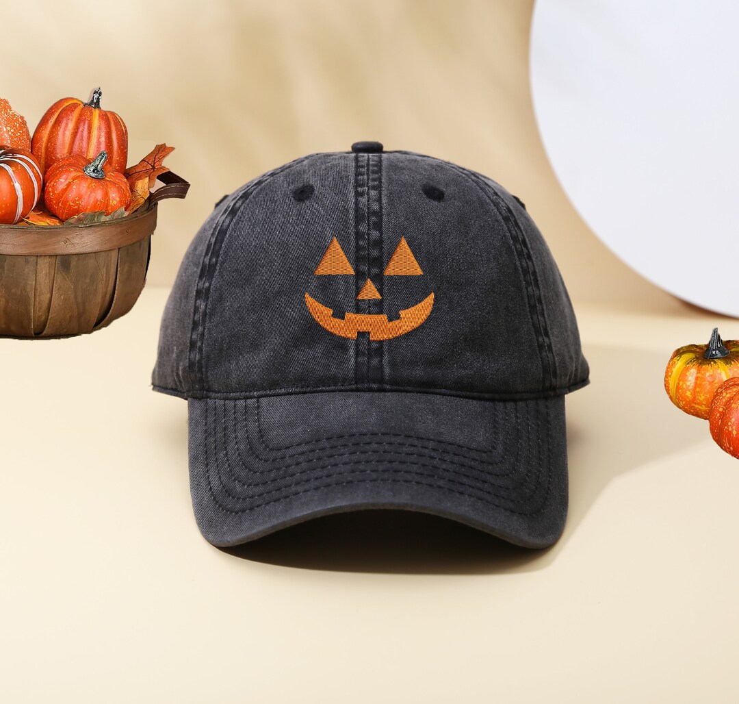 Jack O Lantern Pumpkin Embroidered Baseball Cap,vintage,dat Hats ...