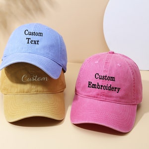 Embroidered Hat Personalized Dad Cap Embroidery Logo baseball hat Bachelorette hats Custom caps Sorority hat Unisex Baseball Cap Custom hat