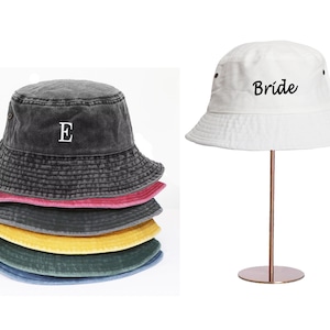 Personalized Embroidered Bucket Hat,Customized Summer Hat,Maid of Honor Favor,Party Favors,Custom Bucket Hat,Bridesmaid Gift for Wedding image 1