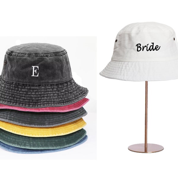 Personalized Embroidered Bucket Hat,Customized Summer Hat,Maid of Honor Favor,Party Favors,Custom Bucket Hat,Bridesmaid Gift for Wedding