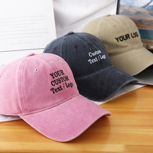 Custom Embroidered Dad Cap Washed Dad Hat Unstructured Gym Cap Bachelor Party Bachelorette Party Gift business merch,Baseball Cap Custom hat