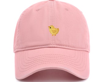 Casquette de baseball bébé poussin brodé chapeau de papa réglable en coton, chapeaux brodés, casquette de papa personnalisée, chapeau brodé personnalisé, chapeau brodé