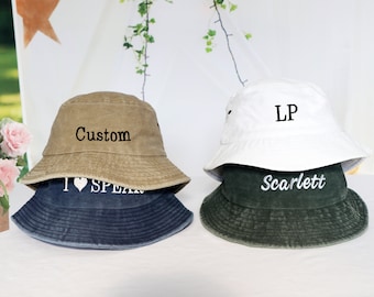 Personalized Embroidered Bucket Hat,Customized Summer Hat,Maid of Honor Favor,Party Favors,Personalized  Bucket Hat,Customized Summer Hat
