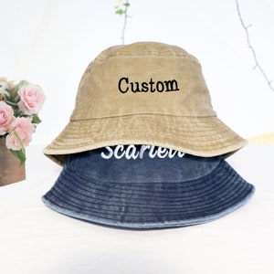 Personalized Embroidered Bucket Hat,Customized Summer Hat,Maid of Honor Favor,Party Favors,Custom Bucket Hat,Bridesmaid Gift for Wedding image 8