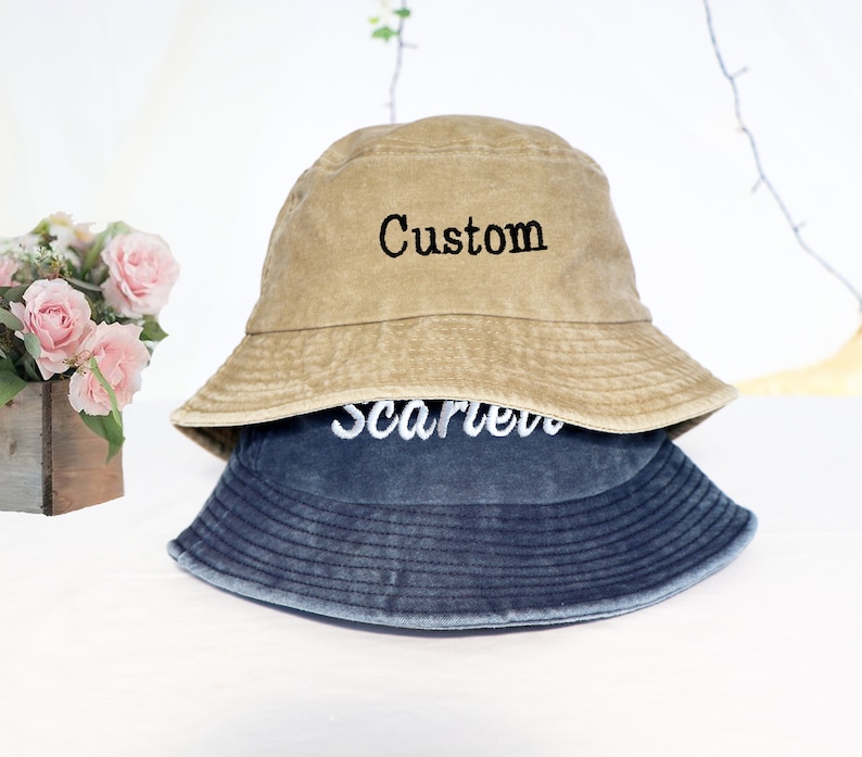 Personalized Embroidered Bucket Hat,Customized Summer Hat,Maid of Honor Favor,Party Favors,Custom Bucket Hat,Bridesmaid Gift for Wedding image 8