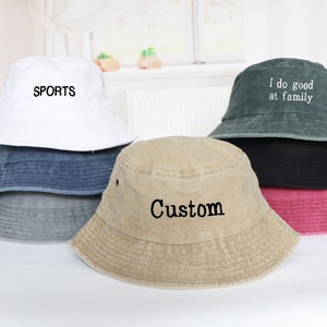 Personalized Embroidered Bucket Hat,Customized Summer Hat,Maid of Honor Favor,Party Favors,Custom Bucket Hat,Bridesmaid Gift for Wedding image 10