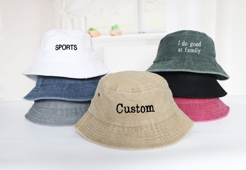 Personalized Embroidered Bucket Hat,Customized Summer Hat,Maid of Honor Favor,Party Favors,Custom Bucket Hat,Bridesmaid Gift for Wedding image 10