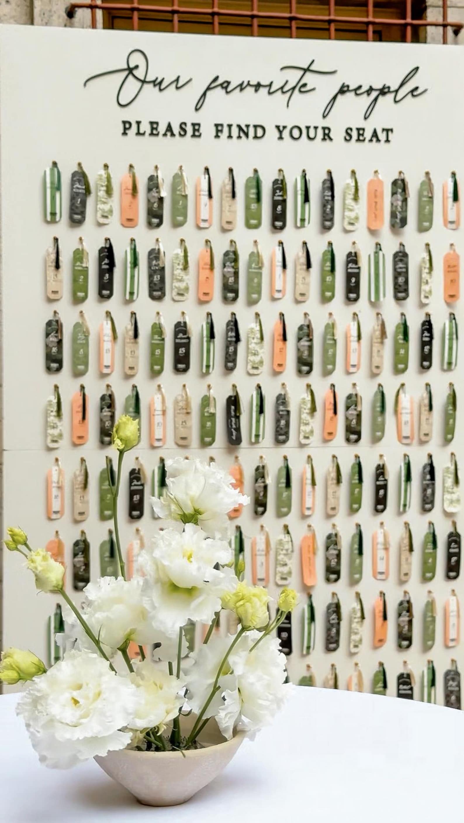 Bookmark Seating Card Library Wedding Bookmark Seating Chart Wall | Escort Card Wall ...