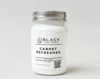 Refillable Glass Carpet Refresher with Stainless Steel Shaker Lid 17oz Plastic Free Housewarming Gift for Her