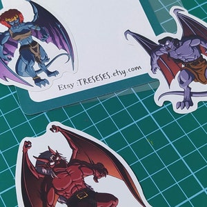 Gargoyles-stickers, tv-series, Demona, Goliath, Brooklyn, losse eenheden en verpakking