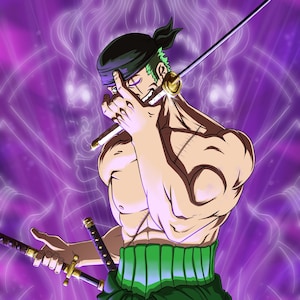 Zoro-Illustration – One Piece Fanart, Anime/Manga-Druckbogen