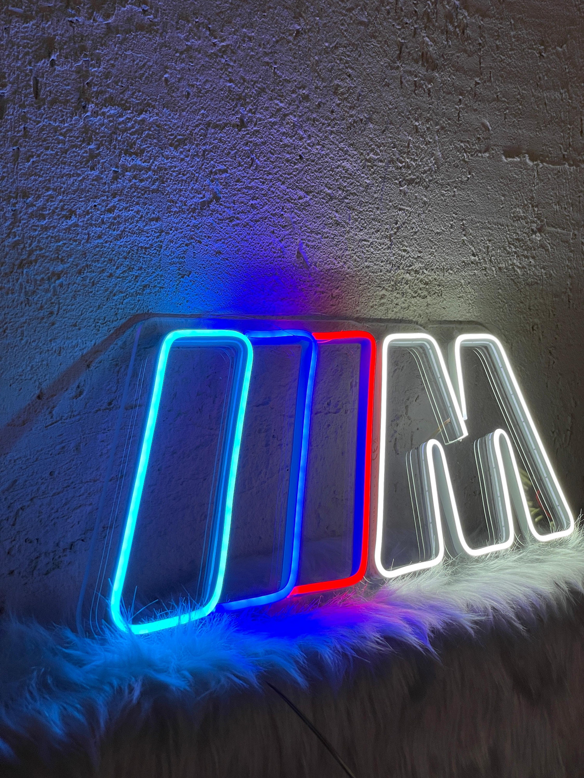 b m w logo néon signe au néon personnalisé signe au néon chambre fête bar  mur chambre décor logo marque chute swoosh led lampe chambre