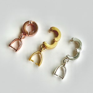 Adjustable Pendant Clasp, Pinch, Clip, Bail, Connector, Sliver/Gold/Rose Gold, Necklace Pinch, Non-Tarnish