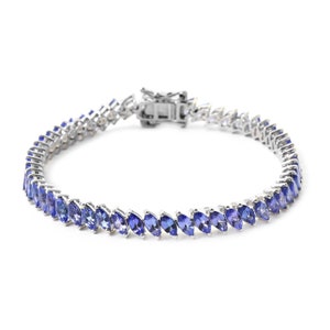 AAAA Tanzanite Tennis Bracelet in Platinum Over Sterling Silver, Tanzanite Line Bracelet, Tanzanite Bracelet, Gift for Her