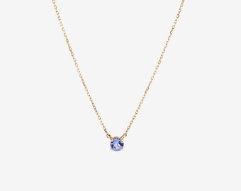 Natural AAA Tanzanite Solitaire Pendant Necklace in Sterling Silver, Tanzanite Pendant, Tanzanite Necklace, Gemstone Pendant for Women
