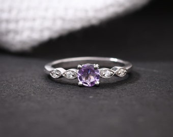 Rarest Pink Tanzanite Ring in Platinum Plated Sterling Silver, Vintage Tanzanite Ring, Art Deco Tanzanite Ring, Vintage Ring, Gift for Her