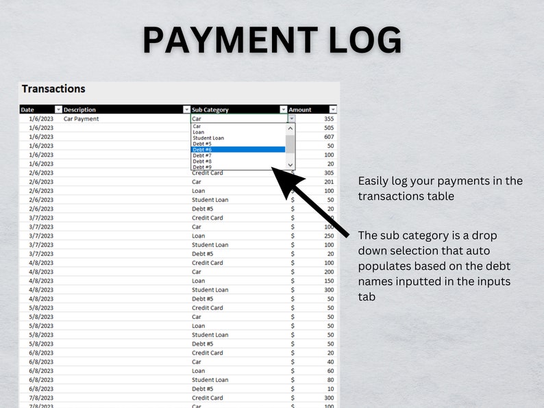 Debt Repayment Budget Spreadsheet Excel Budget Template Etsy